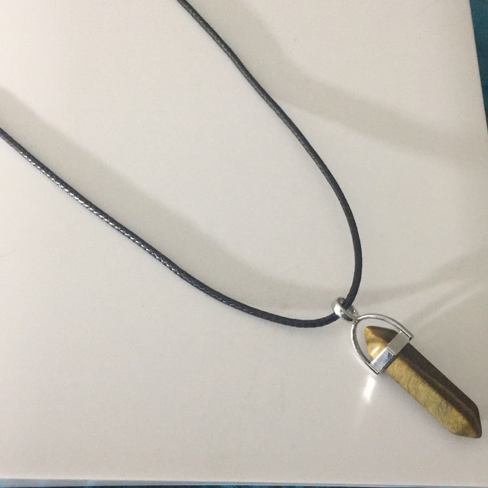 Tiger’seye healing bullet pendant necklace